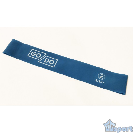 Эспандер-резинка для фитнеса GO DO латексная Easy, синяя (нагрузка 6 кг)