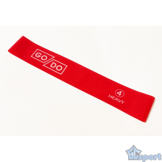 Эспандер-резинка для фитнеса GO DO латексная Heavy, красная (нагрузка 13,5 кг)