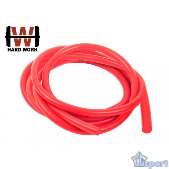 Эспандер-жгут трубчатый Hard Work с чехлом, красный, толщина 14мм, длина 5м