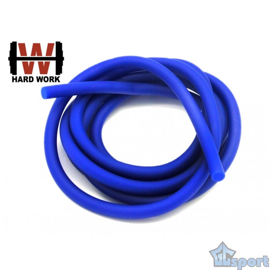 Эспандер-жгут трубчатый Hard Work с чехлом, синий, толщина 10мм, длина 5м