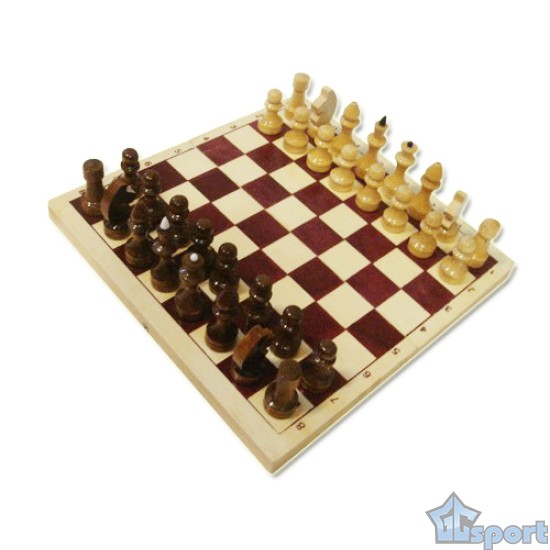 Шахматы обиходные (29х29см) с деревянными фигурами, лакированные (Россия)