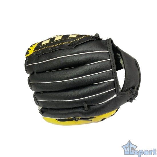 Перчатка для бейсбола (подростковая), тип-1, черно-желтая GCsport