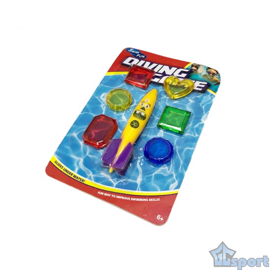 Тонущие (подводные) игрушки для бассейна Ракета, для ныряния и обучения плаванию, коричневый