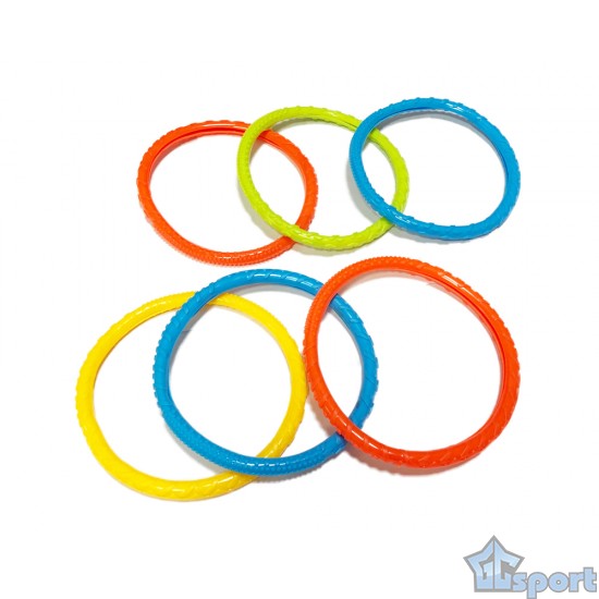 Тонущие (подводные) игрушки для бассейна Гибкие Кольца (6шт), для ныряния и обучения плаванию