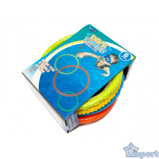 Тонущие (подводные) игрушки для бассейна Гибкие Кольца (6шт), для ныряния и обучения плаванию