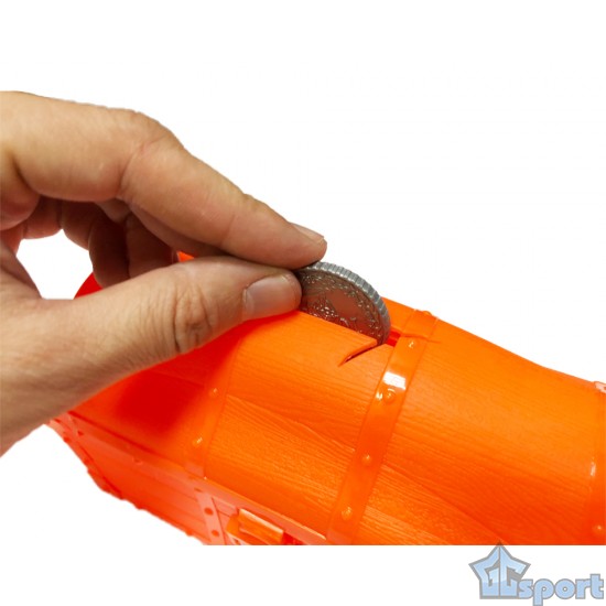 Тонущие (подводные) игрушки для бассейна Сундук с сокровищами (42 предмета), для ныряния и обучения плаванию, оранжевый