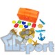 Тонущие (подводные) игрушки для бассейна Сундук с сокровищами (42 предмета), для ныряния и обучения плаванию, оранжевый