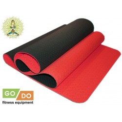 Коврик для йоги и фитнеса перфорированный GO DO 6MM красно-черный