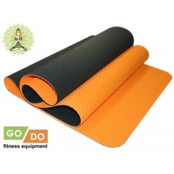 Коврик для йоги и фитнеса перфорированный GO DO 6MM оранжево-черный