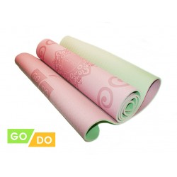 Коврик для фитнеса GO DO P-TPE 6мм розово-салатовый