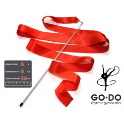 Лента для художественной гимнастики Go Do с палочкой, красный 