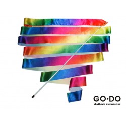 Лента для художественной гимнастики Go Do с палочкой, мультиколор