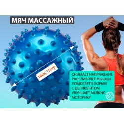 Мяч массажный надувной 18см синий