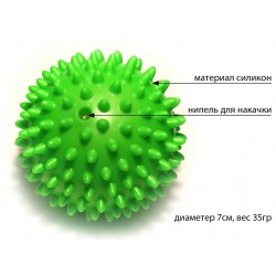 Мяч массажный надувной 7см зеленый