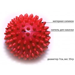 Мяч массажный надувной 7см красный