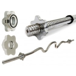 Гриф для штанги хромированный W-образный 1200 мм (d 25мм) с гайками