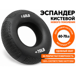 Кистевой эспандер с двойной нагрузкой W21BZ (60-70 LB) черный