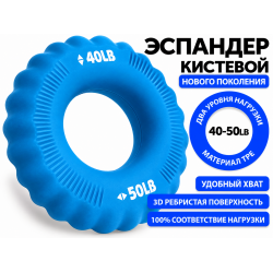 Кистевой эспандер с двойной нагрузкой 3D (40-50 LB) голубой