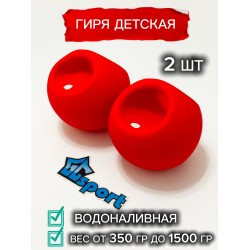 Гиря резиновая детская водоналивная GC sport красная, 2 шт