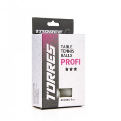 Мячики для настольного тенниса TORRES Profi 3*, 6 шт, белые