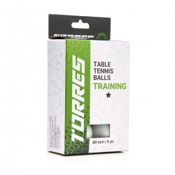 Мячики для настольного тенниса TORRES Training 1*, 6 шт, белые