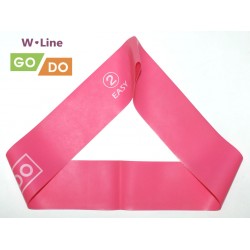 Эспандер-резинка для фитнеса GO DO W-line латексная, розовая (нагрузка 2)