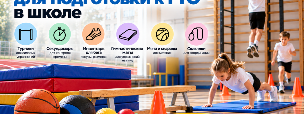 Спортивный инвентарь для подготовки к ГТО в школе