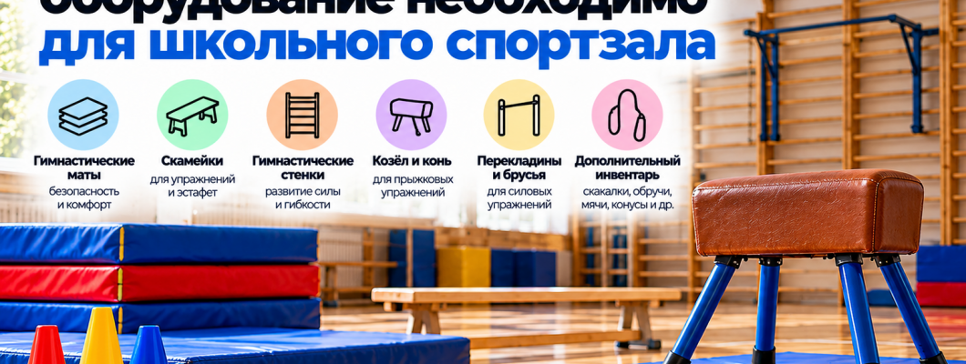 Какое гимнастическое оборудование необходимо для школьного спортзала