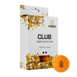 Мячики для настольного тенниса TORRES Club 2*, 6 шт, оранжевые
