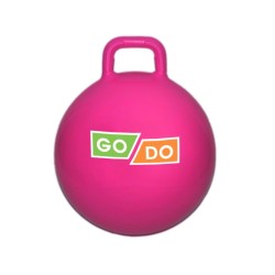 Мяч - прыгун 55 см с ручкой (хоп) GoDo малиновый