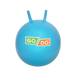 Мяч - прыгун 55 см с рожками (хоп) GoDo голубой