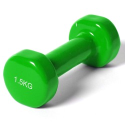 Гантель виниловая 1.5 кг GCsport (зеленая) (1 шт)