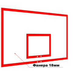 Щит баскетбольный игровой 1800х1050мм (фанера 18мм) без основания, GCsport