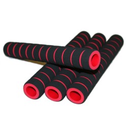 Неопреновые мягкие накладки грипсы GCsport красные, длина 21,5см - 4шт ТИП-1 (для велоруля, турника, инвентаря)