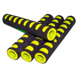 Неопреновые мягкие накладки грипсы GCsport желтые, длина 21,5см - 4шт ТИП-2 (для велоруля, турника, инвентаря)