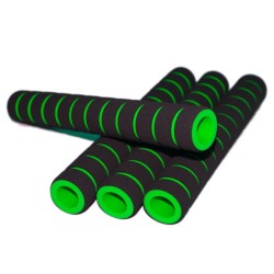 Неопреновые мягкие накладки грипсы GCsport зеленые, длина 21,5см - 4шт ТИП-1 (для велоруля, турника, инвентаря)