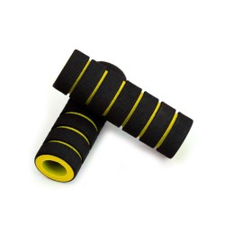 Неопреновые мягкие накладки грипсы GCsport желтые, длина 10,8см - 2шт (для велоруля, турника, инвентаря)