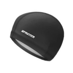 Шапочка для плавания Sprinter комбинированная (силикон + ткань), цвет: Черный