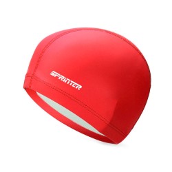 Шапочка для плавания Sprinter комбинированная (силикон + ткань), цвет: Красный