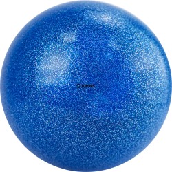 Мяч для художественной гимнастики TORRES диаметр 15 см, ПВХ, синий с блестками