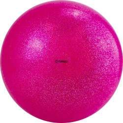 Мяч для художественной гимнастики TORRES диаметр 19 см, ПВХ, розовый с блестками