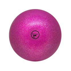 Мяч для художественной гимнастики GO DO. Диаметр 19 см. Розовый с глиттером, с блестками.