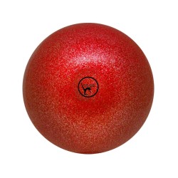 Мяч для художественной гимнастики GO DO. Диаметр 15 см. Красный с глиттером, с блестками.