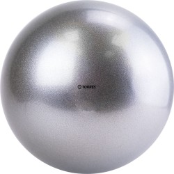 Мяч для художественной гимнастики TORRES диаметр 19 см, ПВХ, серебристый
