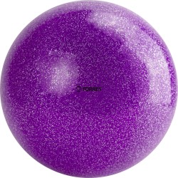 Мяч для художественной гимнастики TORRES диаметр 15 см, ПВХ, фиолетовый с блестками