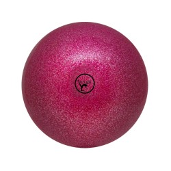 Мяч для художественной гимнастики GO DO. Диаметр 15 см. Розовый с глиттером, с блестками.