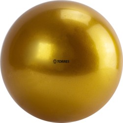 Мяч для художественной гимнастики TORRES диаметр 15 см, ПВХ, золотой