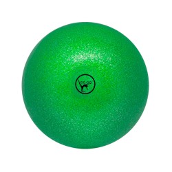 Мяч для художественной гимнастики GO DO. Диаметр 19 см. Зеленый с глиттером, с блестками.