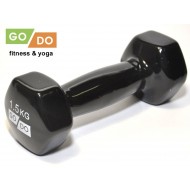 Гантель GO DO в виниловой оболочке, 1,5кг, черная