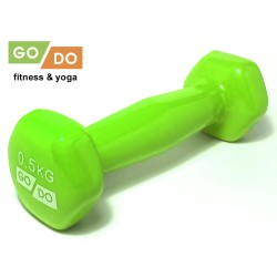 Гантель GO DO в виниловой оболочке, 0,5кг, зеленая